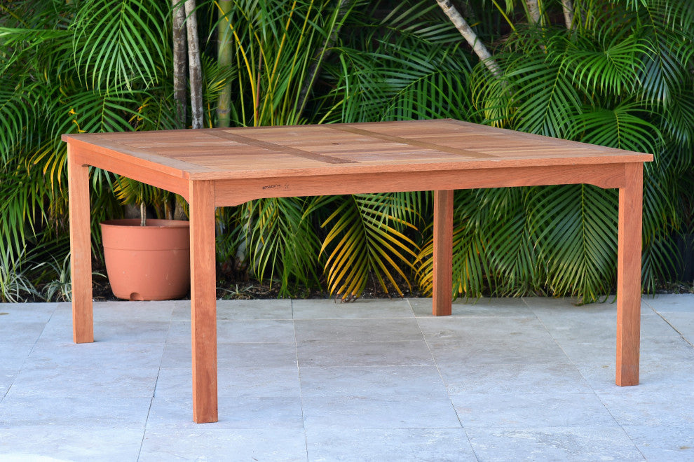 Amazonia Arizona 9-Piece Square Patio Dining Set | Eucalyptus Wood