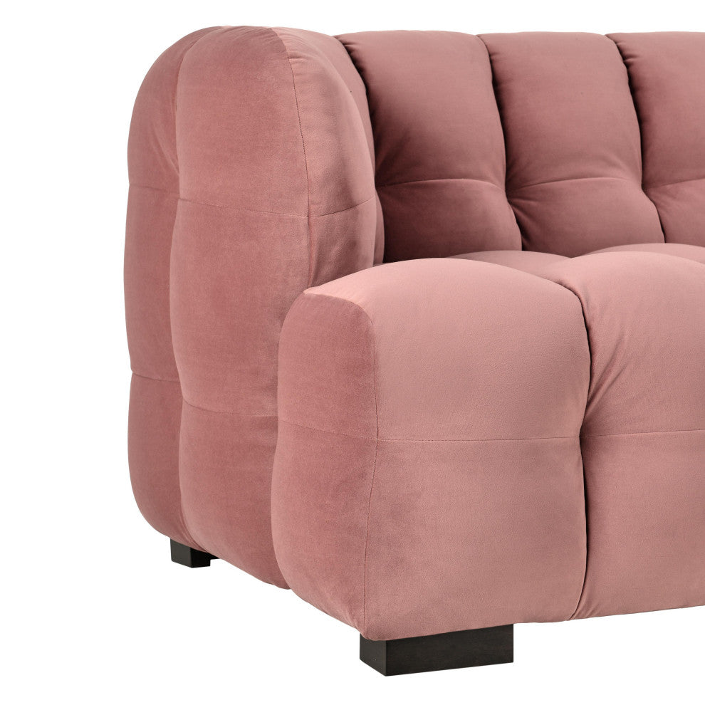 Kosas Home Petra 89" Velvet Fabric Blush Tufted Sofa