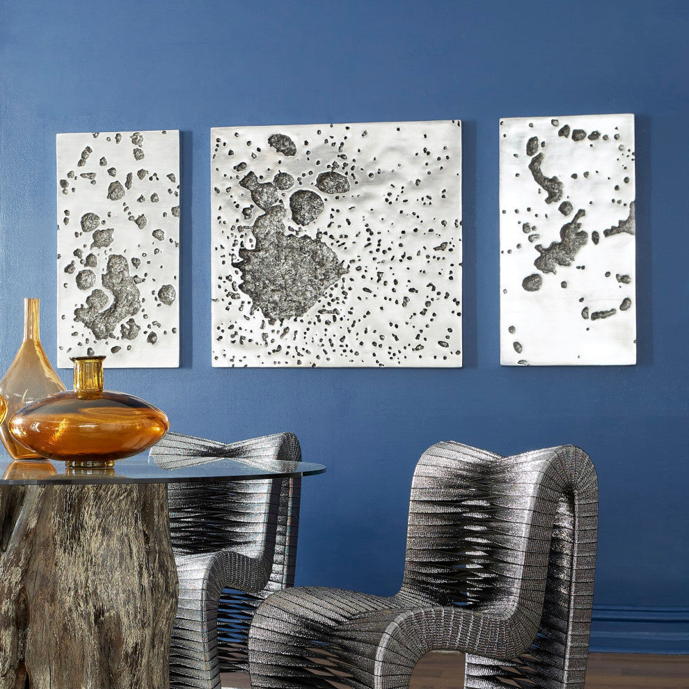 Splotch Wall Art, Silver, Square
