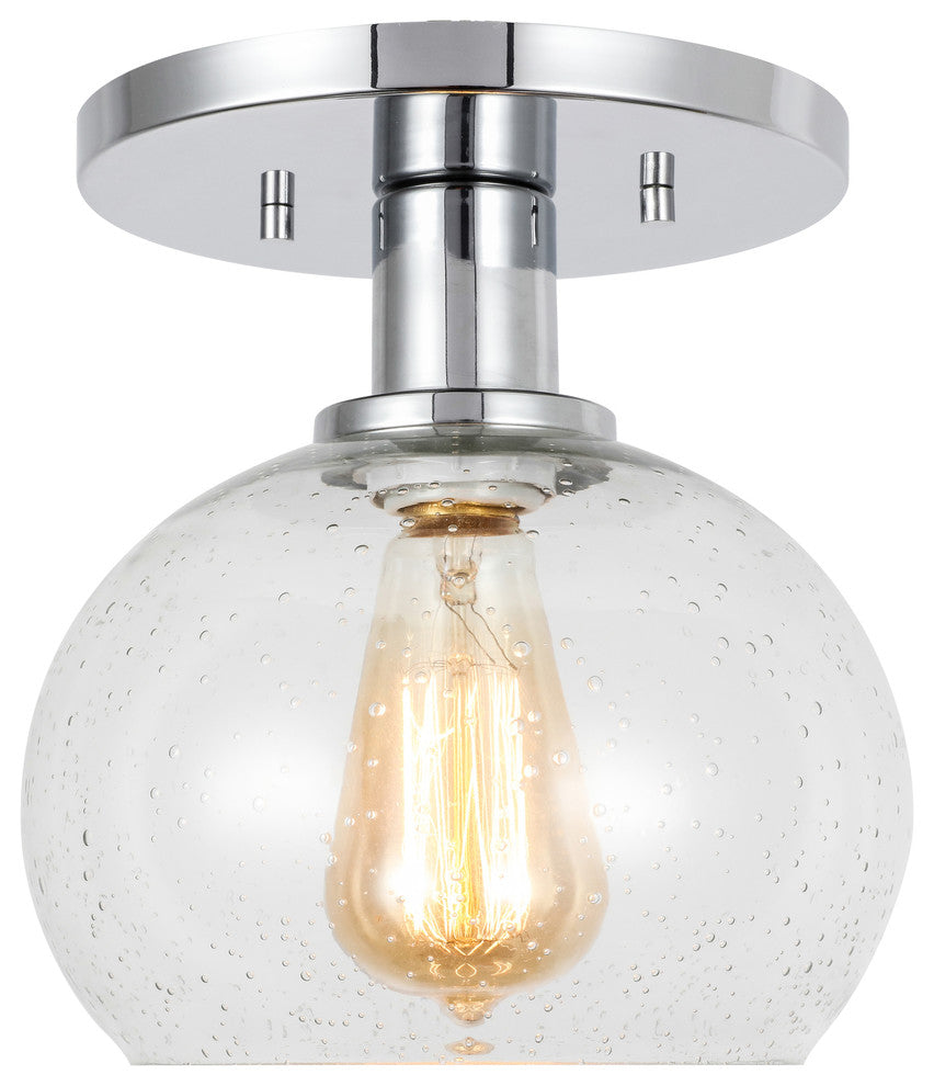 Austin Elliptical Ball Semi-Flush, Opal Glass, E26 Socket