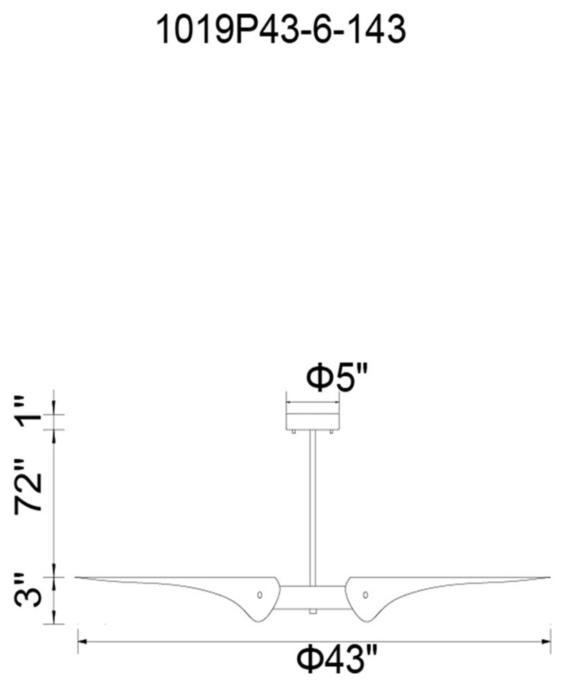 Amar 6 Light Chandelier With Matte Black Finish