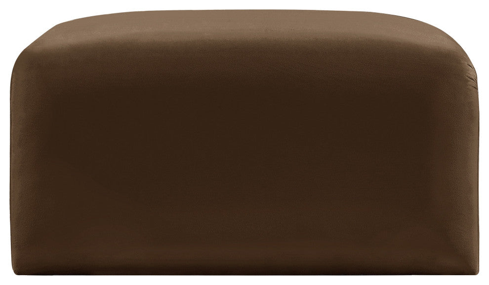 Arc Upholstered Modular Component, Brown, 1-Piece: Ottoman, Velvet