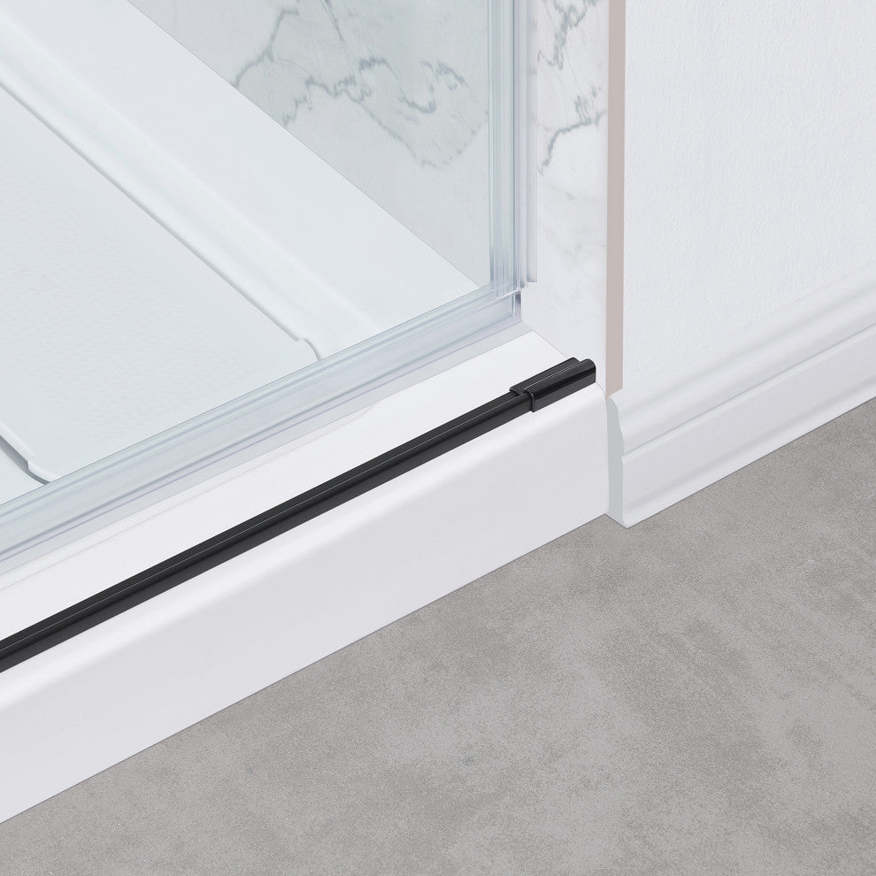 Bel Soft-Close Frameless Sliding Soft Close Shower Door, Matte Black, 60"