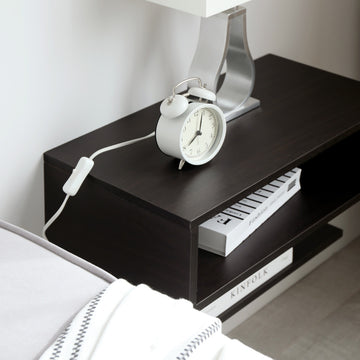 WELLAND 24" Wall Mounted Floating Nightstand, Espresso