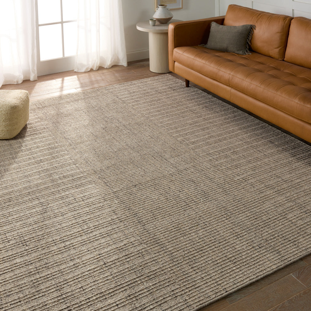 Jaipur Living Vidalia Handmade Striped Gray/ Cream Area Rug 8'X10'