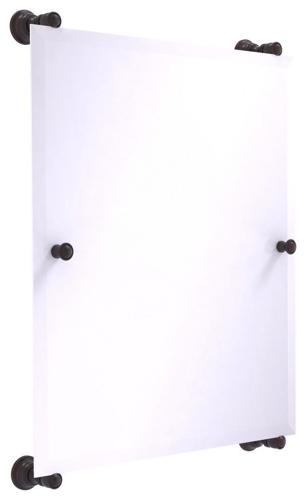 Carolina Frameless Rail Mounted Mirror, Venetian Bronze