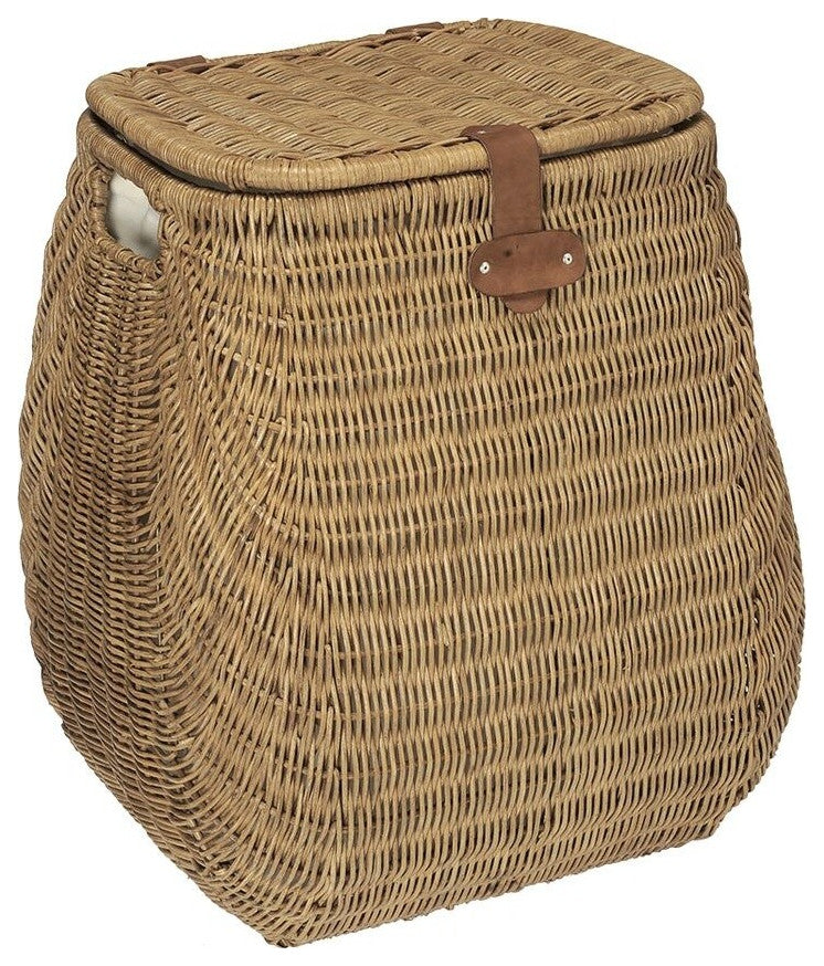 Wicker Hamper With Liner, 2 Load Capacity