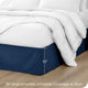 Bare Home Microfiber Bed Skirt , 15" Drop Length, Dark Blue, King
