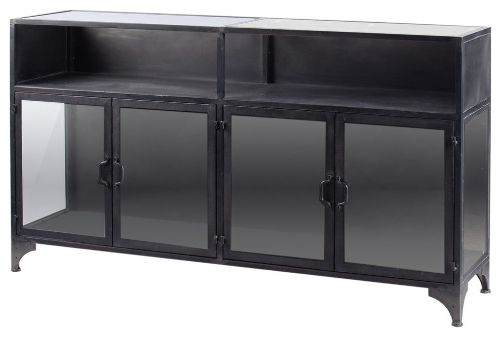 Pender Black Metal w/Glass Doors Display Cabinet