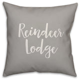 Reindeer Lodge, Gray 18x18 Throw Pillow