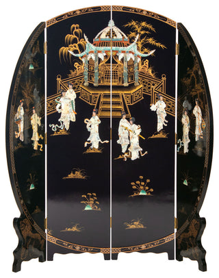 6' Tall Black Lacquer Round Room, Royal Ladies