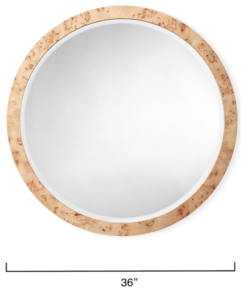 Chandler Round Mirror, Natural