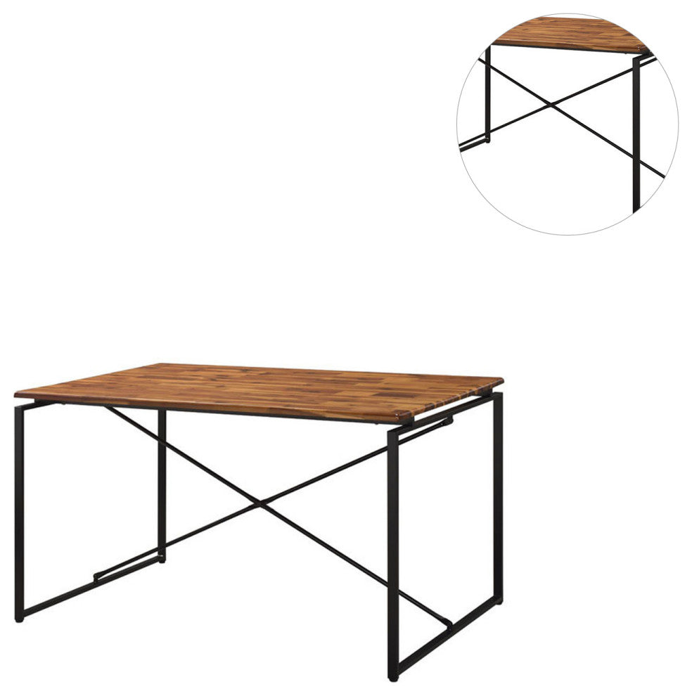 Rectangular Dining Table, Oak/Black Finish