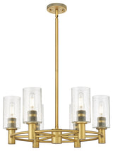 Innovations Crown Point 6 24" Chandelier Brushed Brass