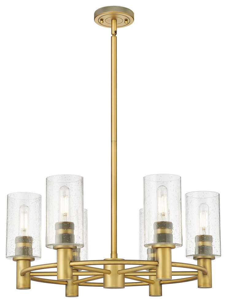 Innovations Crown Point 6 24" Chandelier Brushed Brass