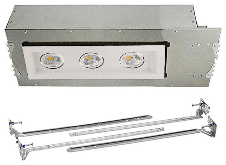 Mini Multiple LED Three-Light Housing With and-Light 3000K Flood, White