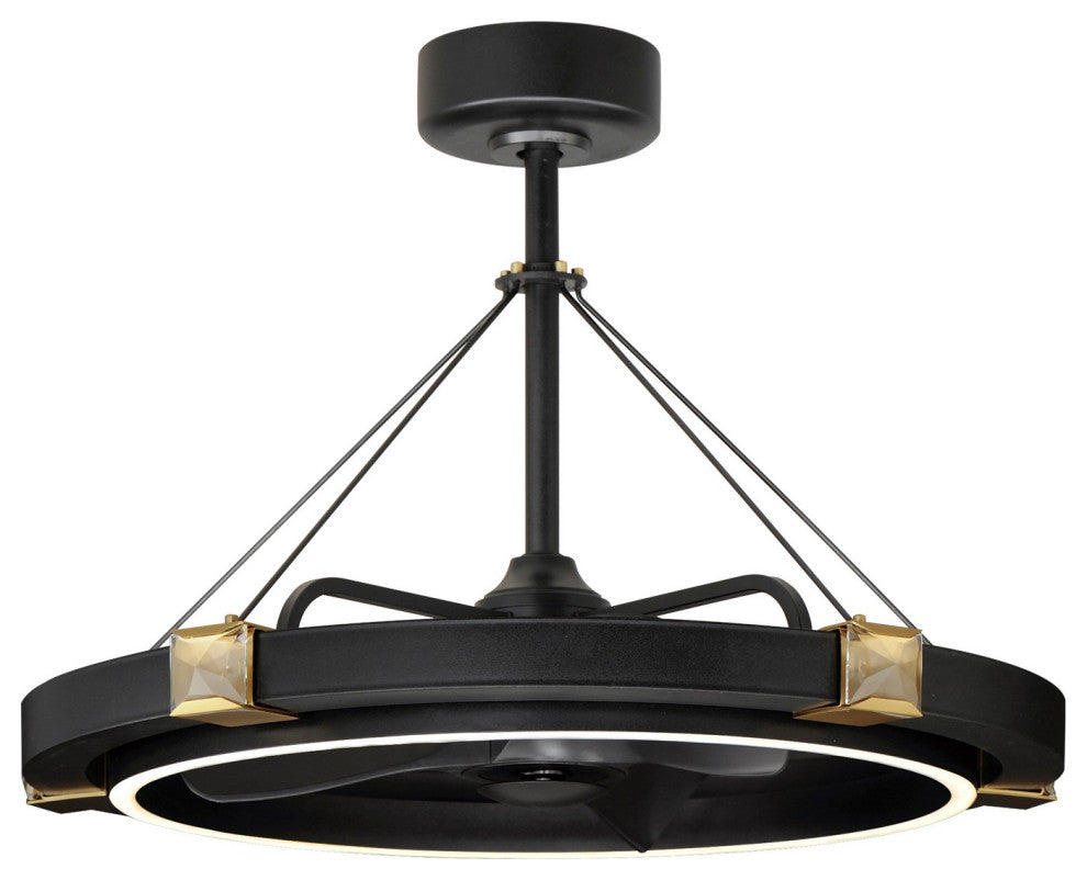 Black   Gold LED Fandelight from the Jewel Collection