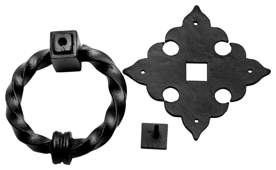 Black Front Door Knocker Cast Iron Rustproof Finish Pack of 2 Renovators Supply