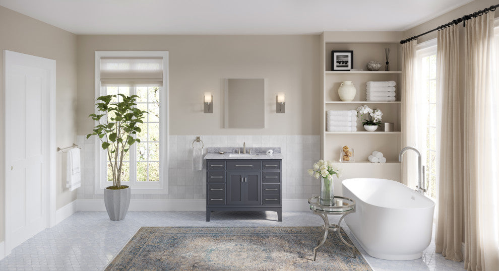 Fairmont Bathroom Vanity, Single Sink, 42", Maple Gray, Freestanding