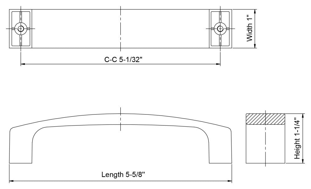 Dowell Series 3006 Handles, Brushed Nickel, 5 Pack, 128mm / 5" CTC