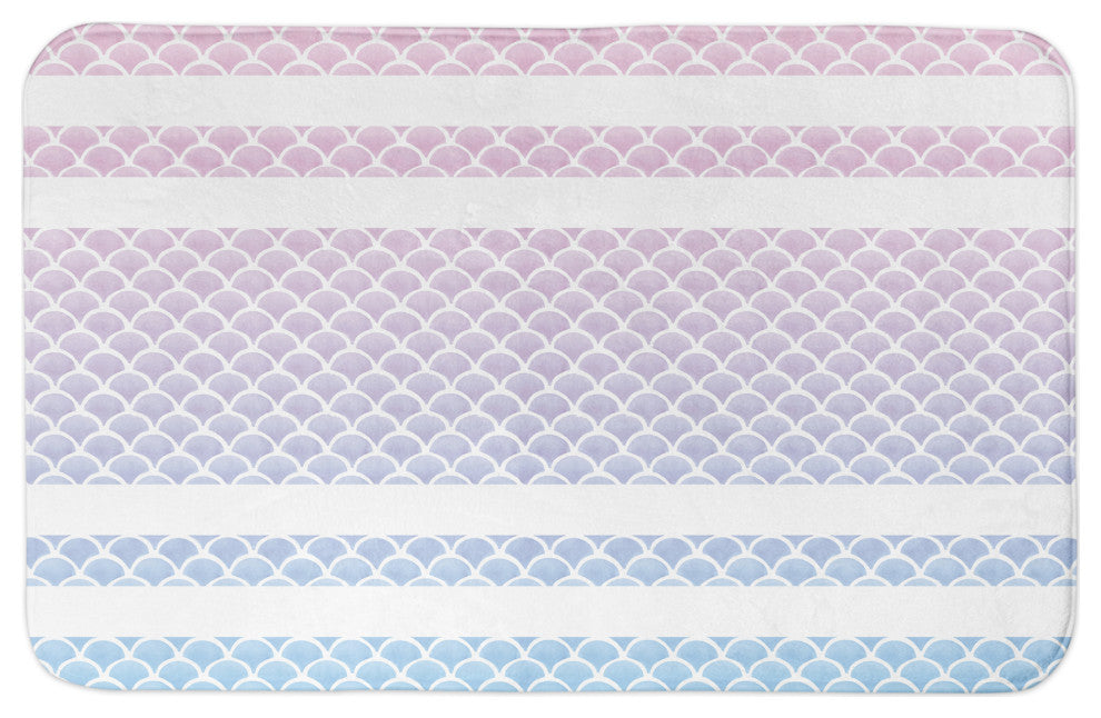 Watercolor Mermaid Scales 34x21 Bath Mat