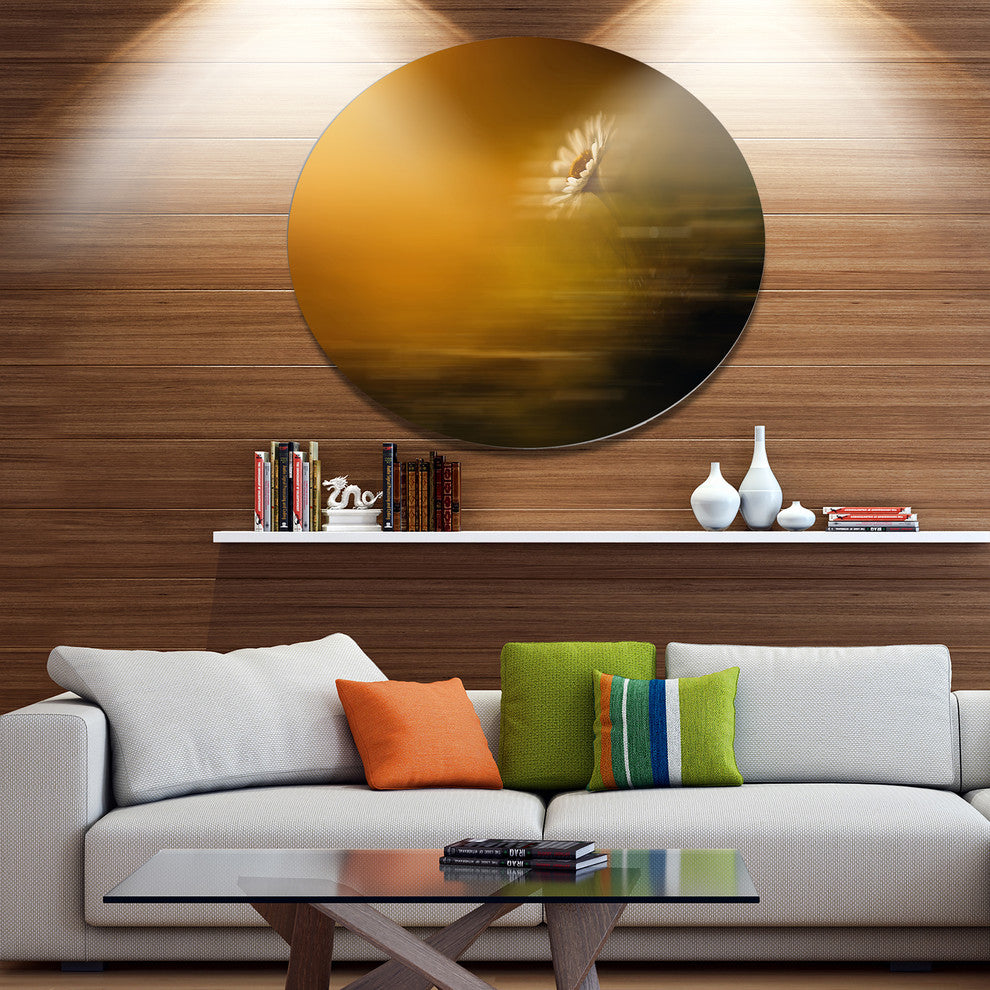 Motion Blurred Wild Flower Impression, Flower Disc Metal Wall Art, 11"