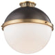 Latham 1-Light Large Flush Mount, Aged/Antique Distressed Bronze