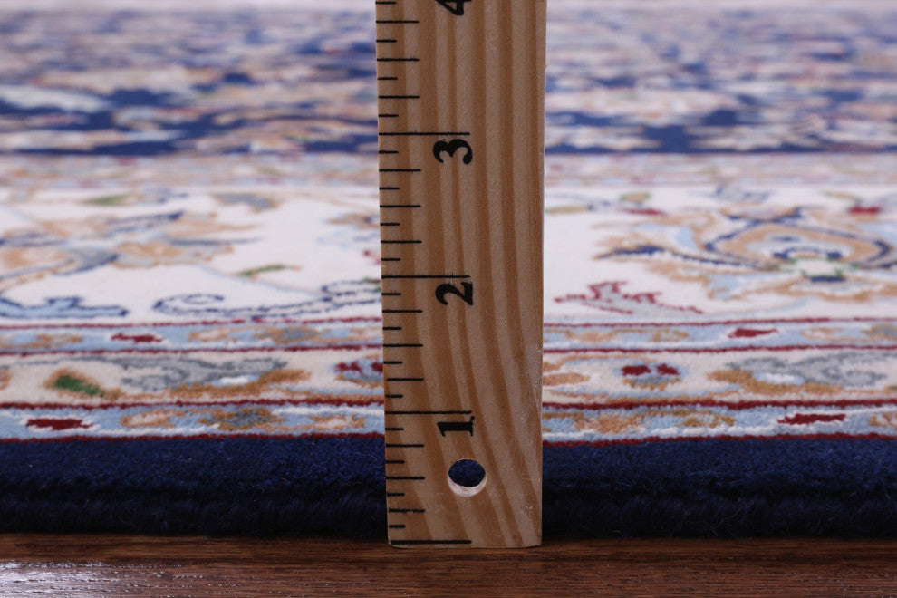7' 10" X 10' 2" Persian Nain Wool and Silk Handmade Rug Q9315