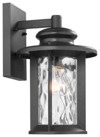 Owen 1-Light Textured Black Outdoor Wall Sconce 12"