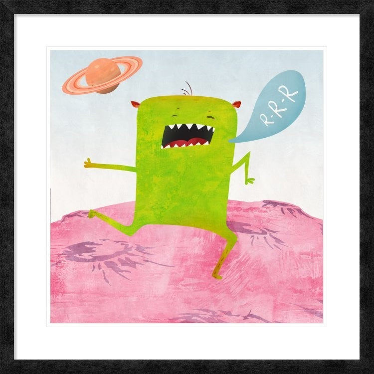 "Alien Friend Number 1" Framed Digital Print by Skip Teller, 32"x32"