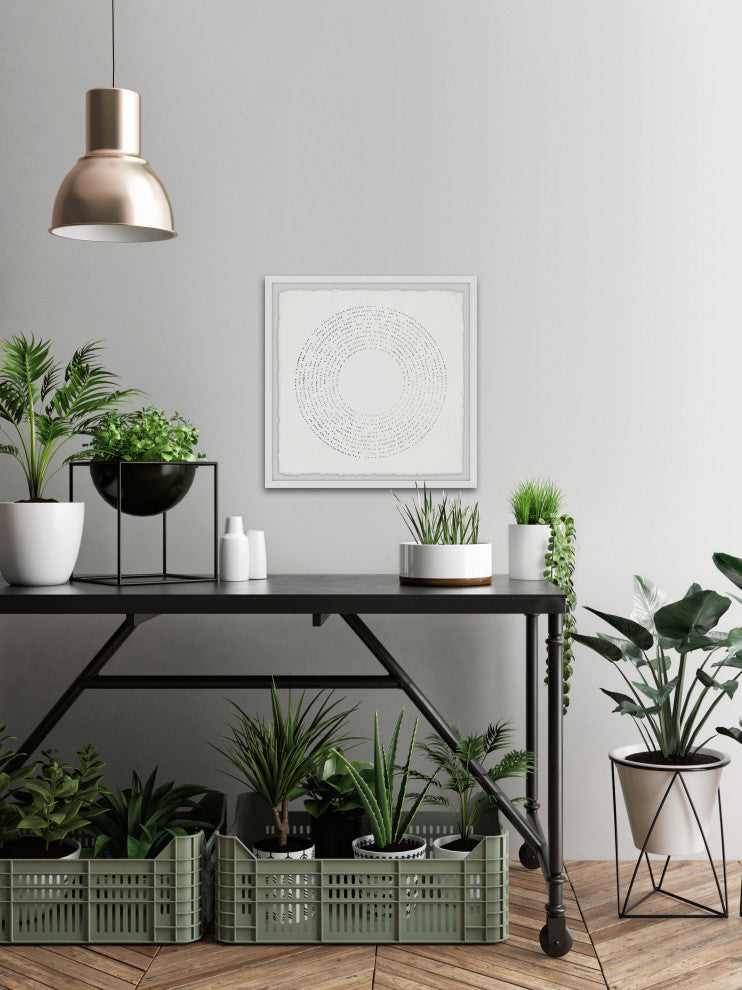 "Fading Dots" Framed Painting Print, 18x18