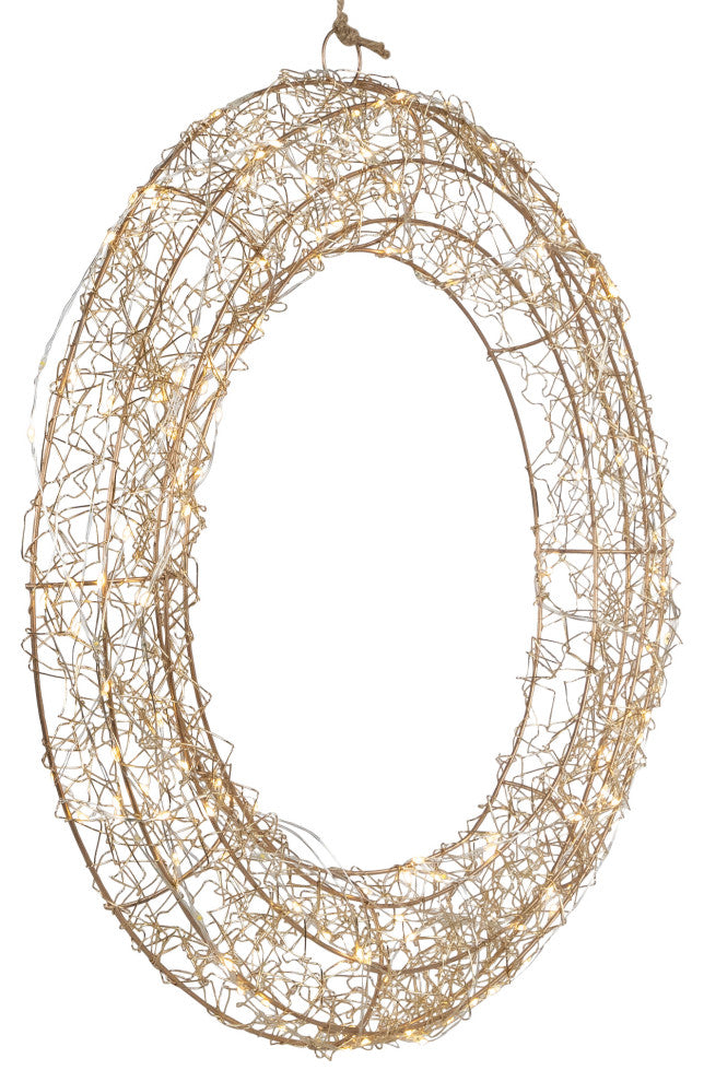 18" LED Lighted Wire Wreath Outdoor Christmas Decoration