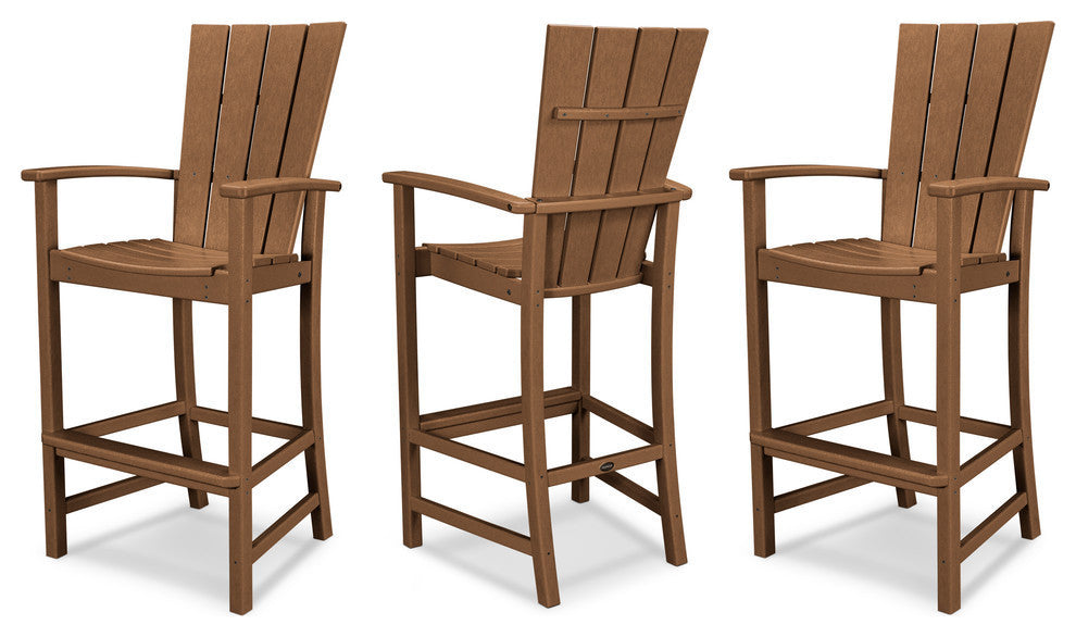 POLYWOOD Quattro 3-Piece Bar Set, Teak