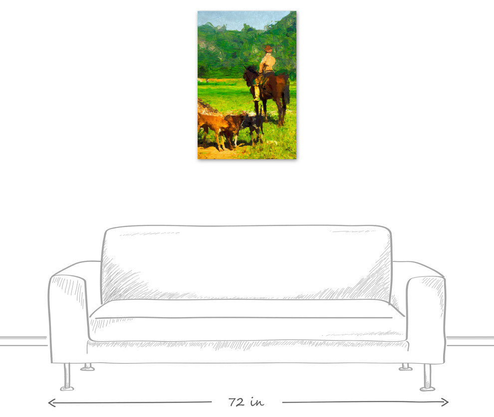 Cowboy on Horse 20x30 Canvas