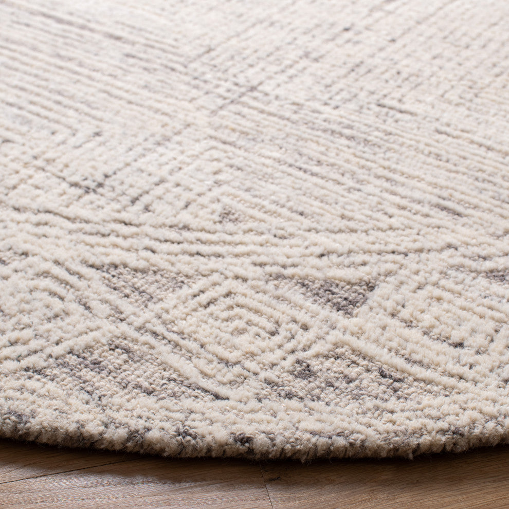 Safavieh Couture Abstract Collection, ABT349 Rug, Ivory/Grey, 8' Round