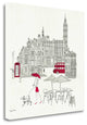 "World Cafe I - London Red" By Avery Tillmon, Giclee on Gallery Wrap Canvas