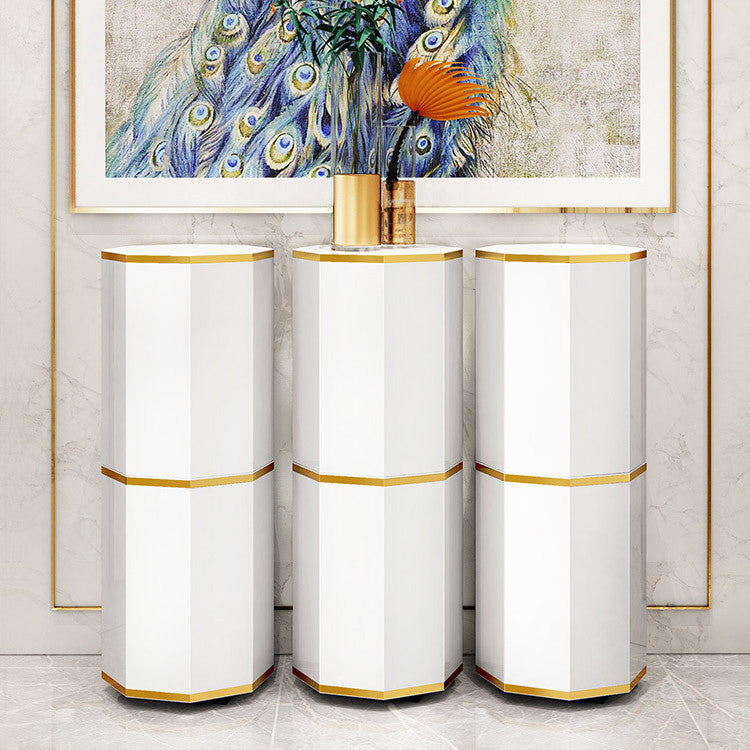 Round Swivel Shoes Storage Cabinet Tall And Narrow Shoe Cabinet Closet White, Medium