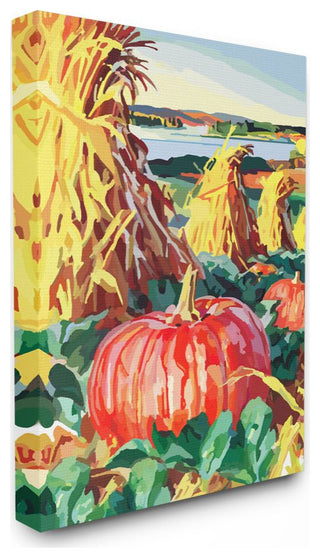 Pumpkin Patch Fall Autumn Landscape Design, 24"x30"