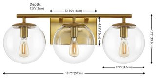 Safavieh Charlene 3Lt 19.75" Sconce, Brass