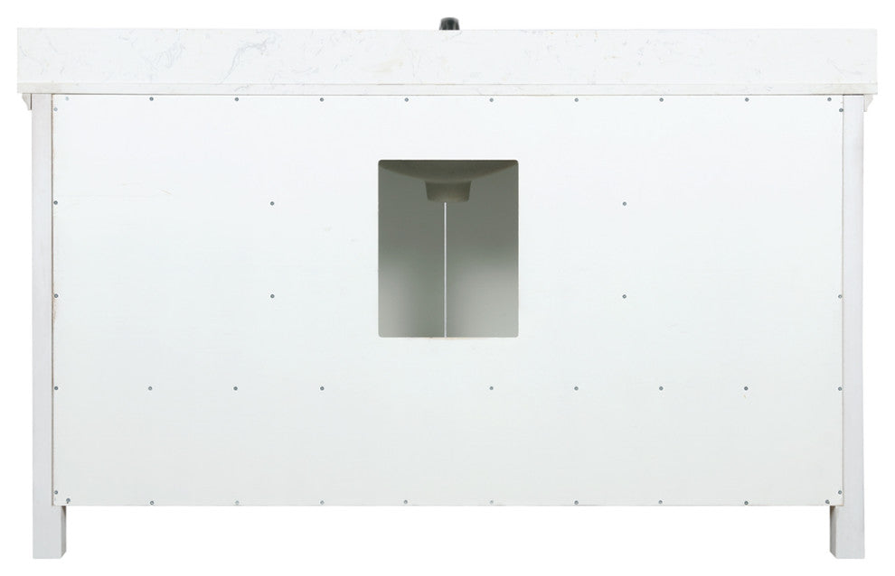Isla 60" White Single Bathroom Vanity with Composite Stone Top