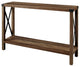 46" Urban Industrial Metal "X" Entry Table, Rustic Oak