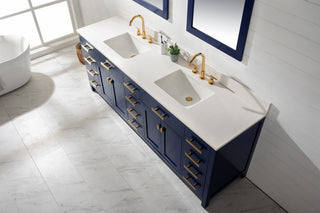 Design Element Valentino 84" Blue Double Rectangular Sink Vanity