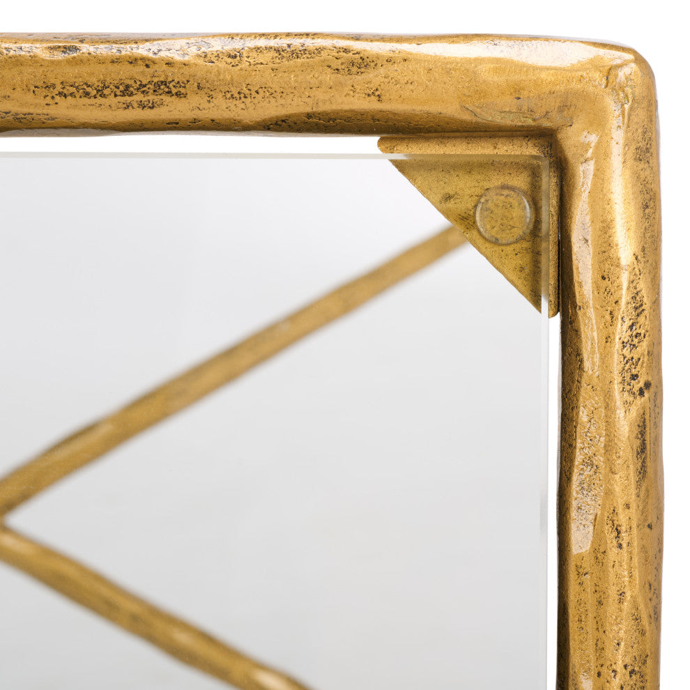 Safavieh Couture Isabellina Metal Console Table, Brass / Clear