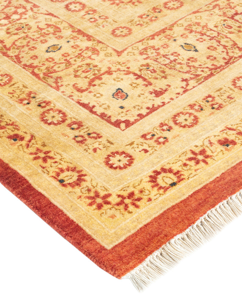 Eleanor, One-of-a-Kind Hand-Knotted Area Rug Orange, 6'3"x9'4"