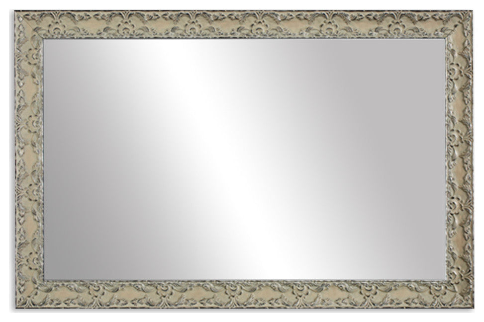 Maricopa Framed Wall Mirror, Ivory, 28"x48"