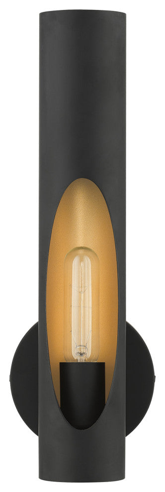 Black Contemporary, Minimal, Industrial, Urban, Sleek Single Sconce
