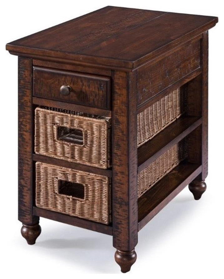 Magnussen Cottage Lane 1 Drawer End Table in Brown