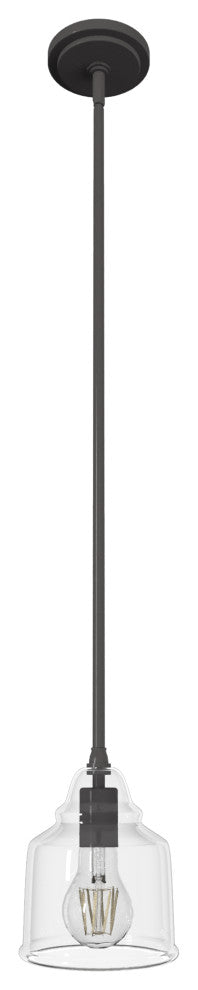Hunter 6" Dunshire Noble Bronze, Clear Glass 1 Light Bell Pendant Ceiling
