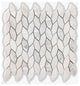 Bianco Dolomiti and Mother Of Pearl Polished Mini Leaf Marble Mosaic