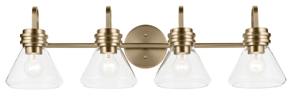 34" 4-Light Vanity Light With Clear Glass